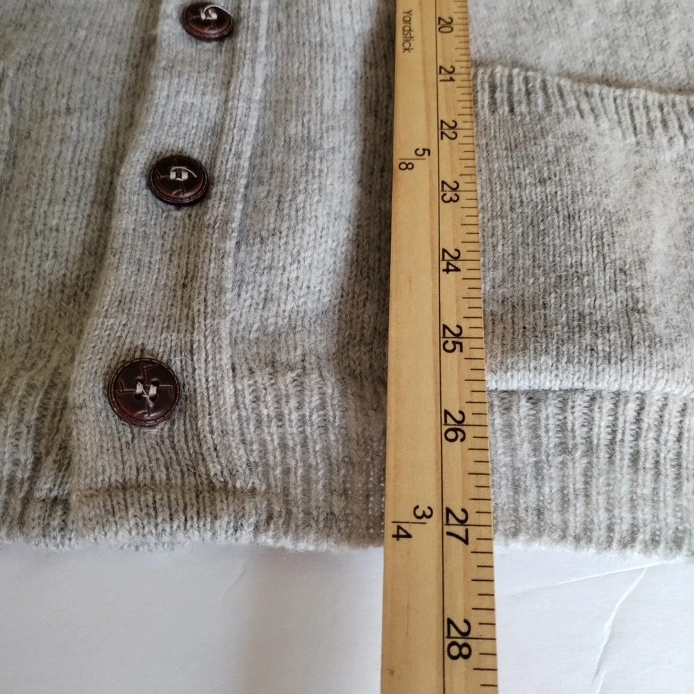 VTG Pitlochry Scotland Shetland Wool Cardigan Sweater Men's 44 Large Beige Tan